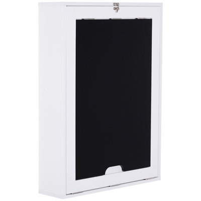 HOMCOM Multi-Functional Folding Wall-Mounted Drop-Leaf Table w/Chalkboard Shelf