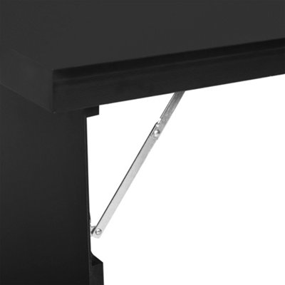 HOMCOM Multi-Functional Folding Wall-Mounted Drop-Leaf Table w/Chalkboard Shelf
