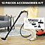 HOMCOM Multi-purpose Steamer w/ 13 PCS Accessory Steam Mop for Grout Tile Carpet