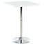 HOMCOM Multi-role Bar Table Modern Height Adjustable Square Top Base White