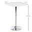HOMCOM Multi-role Bar Table Modern Height Adjustable Square Top Base White