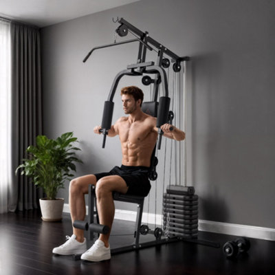 HOMCOM Multifunction Home Gym Machine with 45kg Weights for Full