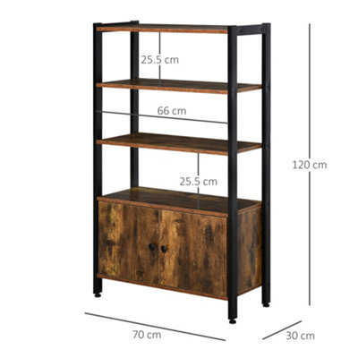 HOMCOM Multifunctional Bookshelf Storage Cabinet Bookcase w/ Shelves & Cupboard