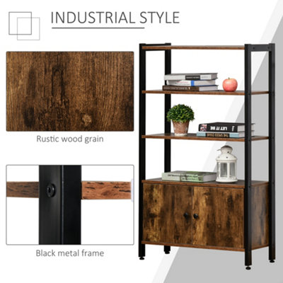 HOMCOM Multifunctional Bookshelf Storage Cabinet Bookcase w/ Shelves & Cupboard