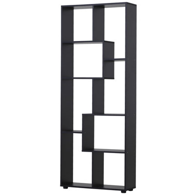 HOMCOM Multipurpose 8-Grid Bookshelf Decorative Shelf, Bathroom, Kitchen Black