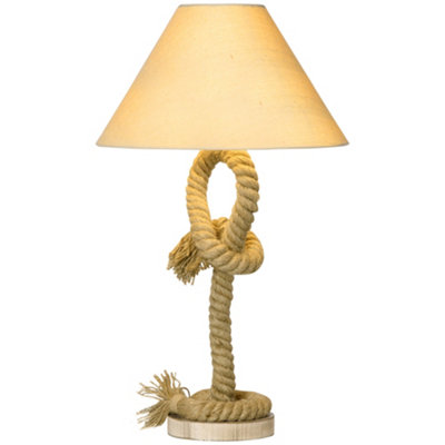 Nautical twisted store rope floor lamp