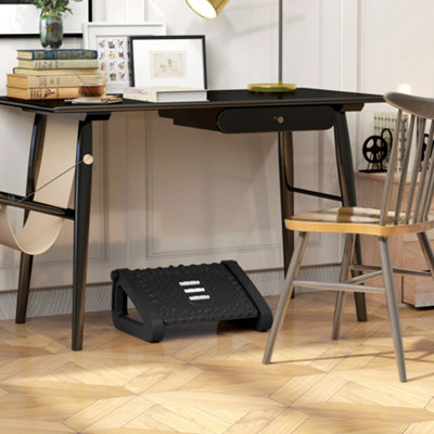 HOMCOM Non-Slip Foot Rest Under Desk Office Footrest with Adjustable Height