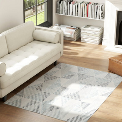 HOMCOM Non-Slip Large Rug for Living Room 170 x 120 cm, Multi-Coloured