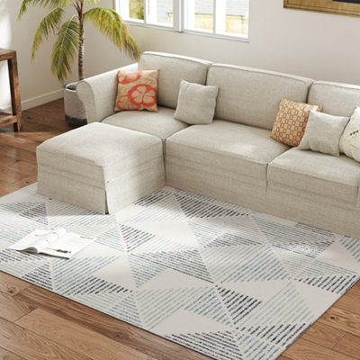 HOMCOM Non-Slip Large Rug for Living Room 230 x 160 cm, Multi-Coloured