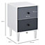HOMCOM Nordic Side Cabinet Nightstand Organizer with Drawer Bedroom, Living Room