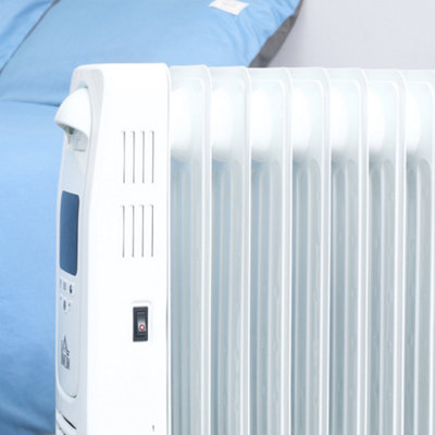 HOMCOM Oil Filled Radiator Electric Heater 3 Heat Settings Remote ...