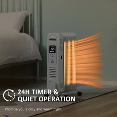 HOMCOM Oil Filled Radiator Space Heater W/3 Heat Settings & Remote ...