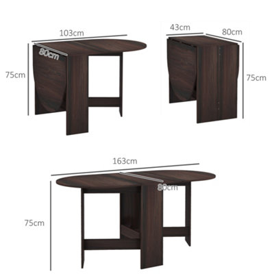 HOMCOM Oval Kitchen Table for Dining Room, Small Space Chocolate Wood Effect