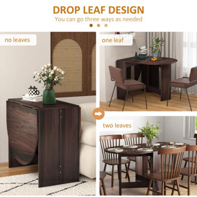HOMCOM Oval Kitchen Table for Dining Room, Small Space Chocolate Wood Effect