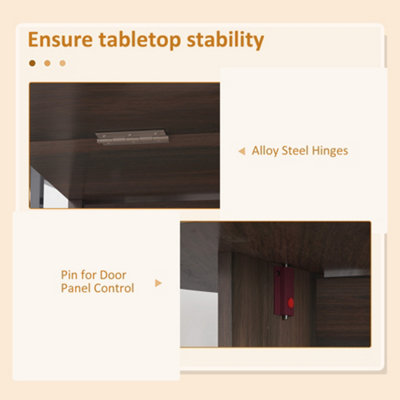 HOMCOM Oval Kitchen Table for Dining Room, Small Space Chocolate Wood Effect