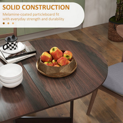 HOMCOM Oval Kitchen Table for Dining Room, Small Space Chocolate Wood Effect