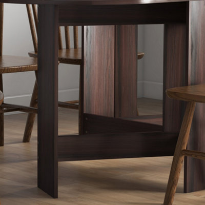 HOMCOM Oval Kitchen Table for Dining Room, Small Space Chocolate Wood Effect