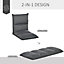 HOMCOM Padded Floor Chair with 5 Adjustable Positions, Foldable Gaming Seat for Living Room, Grey