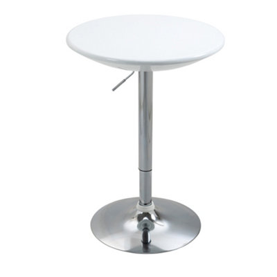 HOMCOM Painted Top Bistro Pub Table Adjustable Swivel Counter Home White