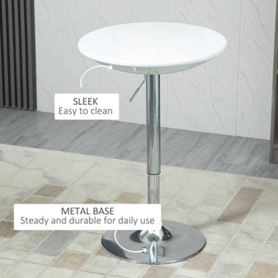 HOMCOM Painted Top Bistro Pub Table Adjustable Swivel Counter Home White