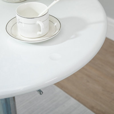 HOMCOM Painted Top Bistro Pub Table Adjustable Swivel Counter Home White