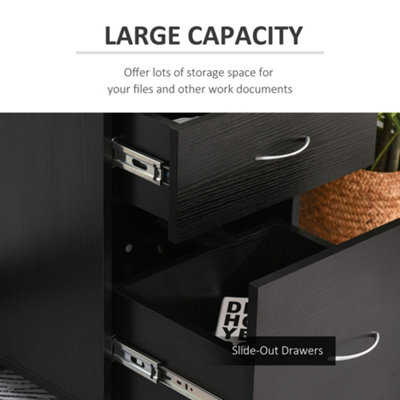 Black wood file online cabinet 2 drawer