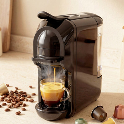 HOMCOM Pod Coffee Machine for Nespresso and Dolce Gusto Capsule, 19 Bar