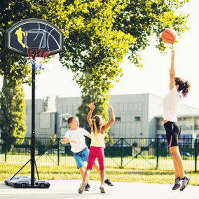 HOMCOM Portable 1.9m-3.05m Adjustable Basketball Hoop Goal Adjustable Height