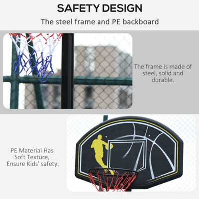 HOMCOM Portable 1.9m-3.05m Adjustable Basketball Hoop Goal Adjustable Height - 5