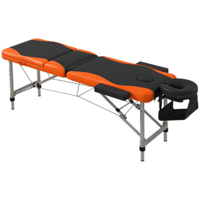 HOMCOM Portable Massage Table Beauty Therapy Couch Bed Spa Aluminum Orange