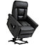 HOMCOM Power Lift Chair, PU Leather Recliner Sofa Chair for Elderly with Remote Control, Side Pocket, Black