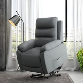 HOMCOM Power Lift Recliner Chair Reclining Armchair for Living Room, Grey