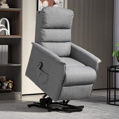 HOMCOM Power Lift Recliner Electric Reclining Chair with Remote Grey