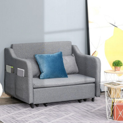 Homcom Pull Out Sofa Bed Fabric 2 Seater Sofa Couch For Living Room Grey~5056725354282 01c MP?$MOB PREV$&$width=768&$height=768