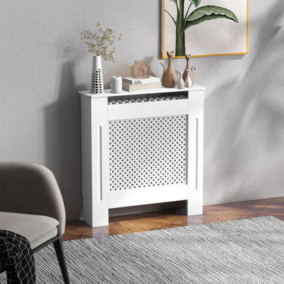 HOMCOM Radiator Cover Heating Cabinet Solid MDF Small Sized White ...