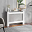 HOMCOM Radiator Cover Painted Slatted Cabinet MDF Lined Grill White 112L x 19W x 81H cm