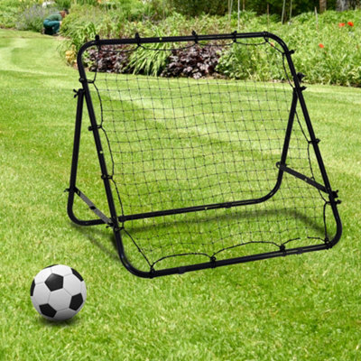 HOMCOM Rebounder Net Kids Adults Football Training Aid Practice Adjustable Black