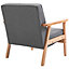 HOMCOM Reception Retro Accent Chair Beech Wood Frame Armchair Occasional Living Room 64.5W x 70D x 70H cm