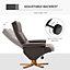 HOMCOM Recliner Chair and Footstool PU Leather Wooden Base Brown