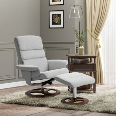 Recliner swivel chair and deals ottoman set