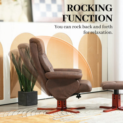 HOMCOM Recliner Chair with Footstool, Backrest Adjustable, Armchair, Brown