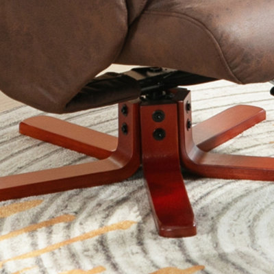 HOMCOM Recliner Chair with Footstool, Backrest Adjustable, Armchair, Brown