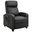 HOMCOM Recliner Sofa Massage Chair PU Leather Armcair w/ Footrest and Remote Control for Living Room, Bedroom, Home Theater, Black