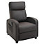 HOMCOM Recliner Sofa Massage Chair PU Leather Armchair w/ Footrest and Remote Control, Living Room, Bedroom, Home Theater, Brown