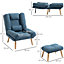 HOMCOM Recliner with Ottoman 3-Position Adjustable Reclining Lounger Sofa Chair