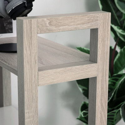 HOMCOM Rectangle Desk with Book Shelf Display Table Home Office, White