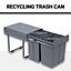 HOMCOM Recycle Waste Bin 40L Sorter Kitchen Pull ABS