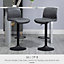 HOMCOM Retro Barstools Set of 2 PU Leather Adjustable Height Swivel Bar Chairs