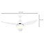 HOMCOM Reversible Ceiling Fan with Light, 3 Blades Indoor Modern Mount White LED Lighting Fan with Remote Controller, White