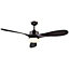 HOMCOM Reversible Indoor Ceiling Fan with Light, Modern Mount LED Lighting Fan with Remote Controller, Brown